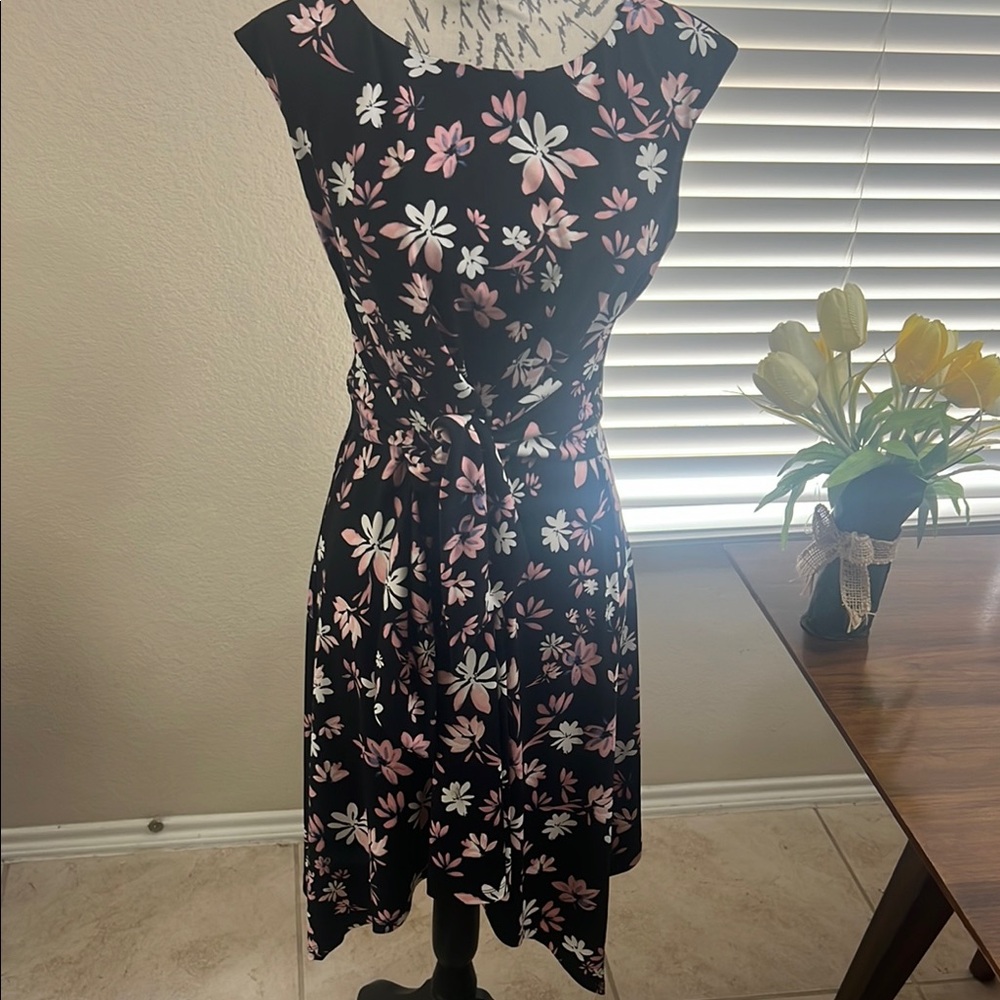 Floral Black and Pink Dress